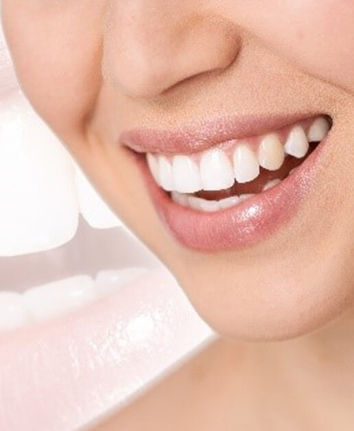 Close up of woman’s healthy smile